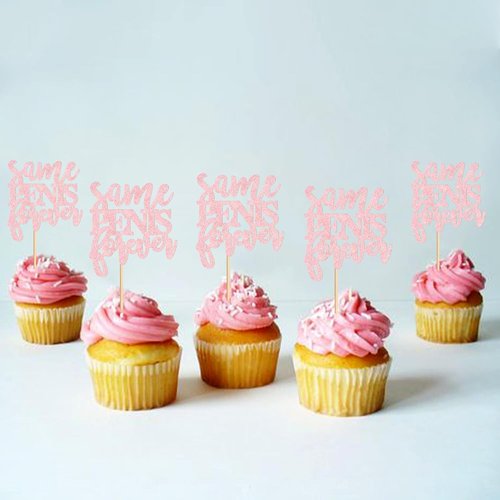 Ercadio 24 Pcs Cupcake Toppers - Pink Bachelor Party & Bachelorette Decorations | Bridal Shower & Valentine's Day