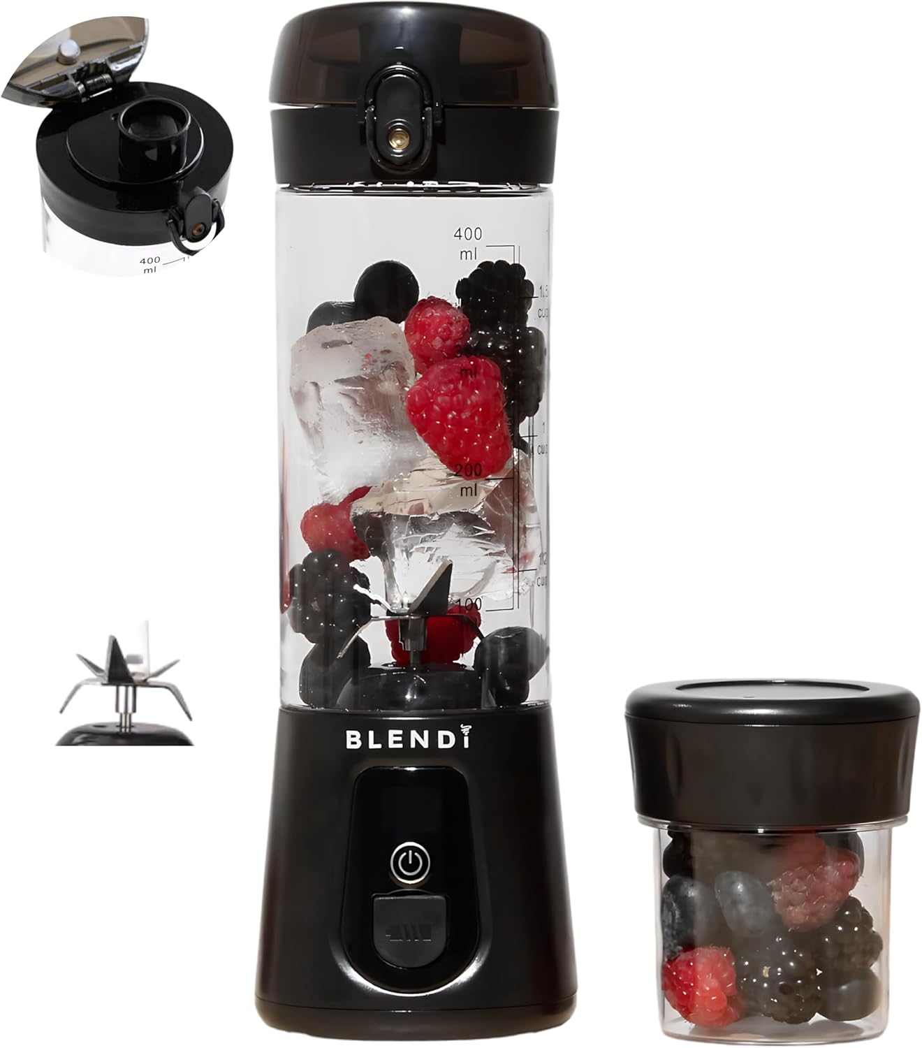 BLENDi Pro+ Portable Blender - 120W Ice Crushing Motor, USB-C Rechargeable, 17.5oz Black | BPA-Free & Travel-Friendly