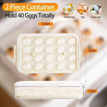 Deviled Egg Carrier by [Brand Name] - Stackable Plastic Platter with Lid for 40 Eggs | 2-Pack for Parties & Picnics