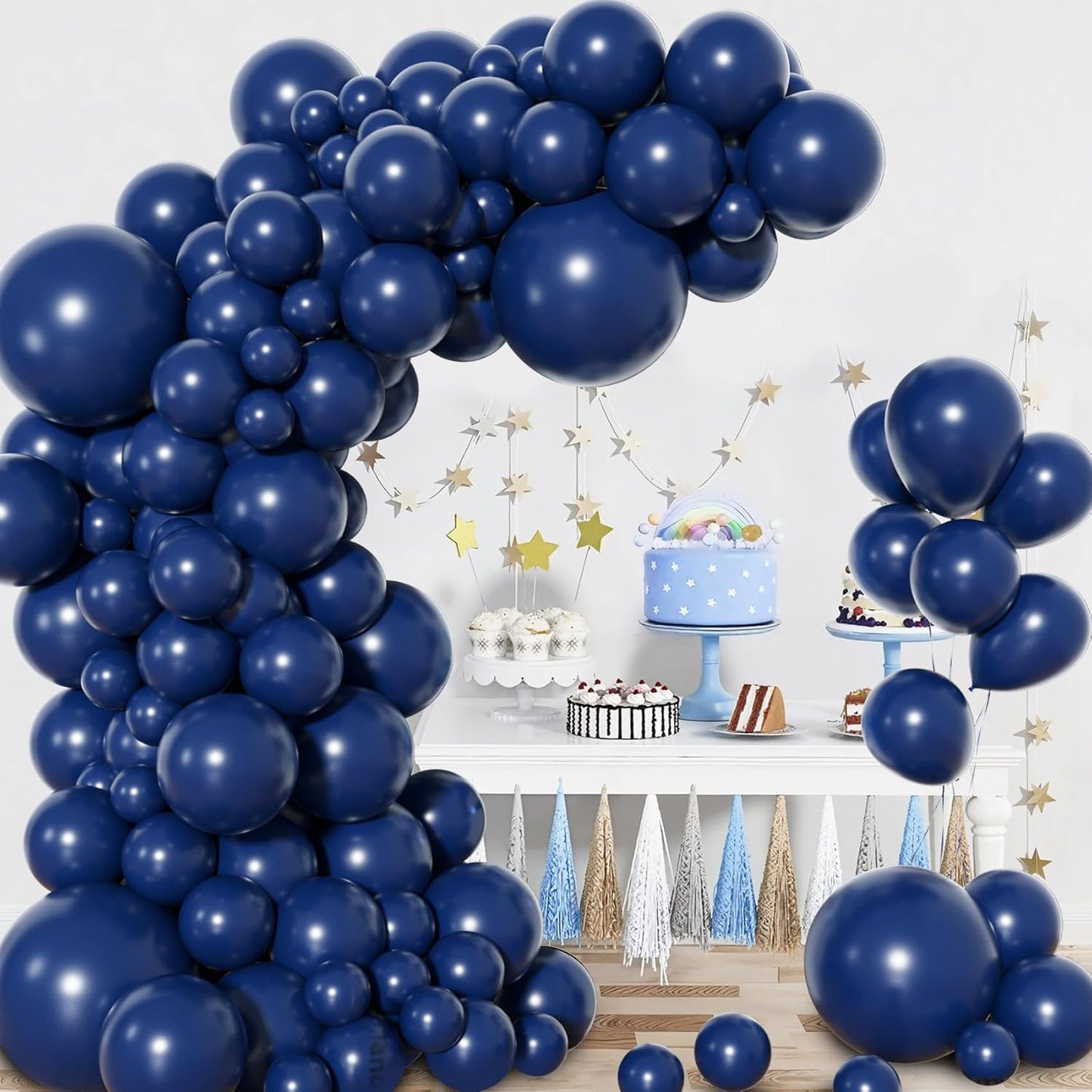 Amandir Navy Blue Balloon Arch Garland Kit - 153 Pcs in Various Sizes for Graduation, Wedding & Party Decor