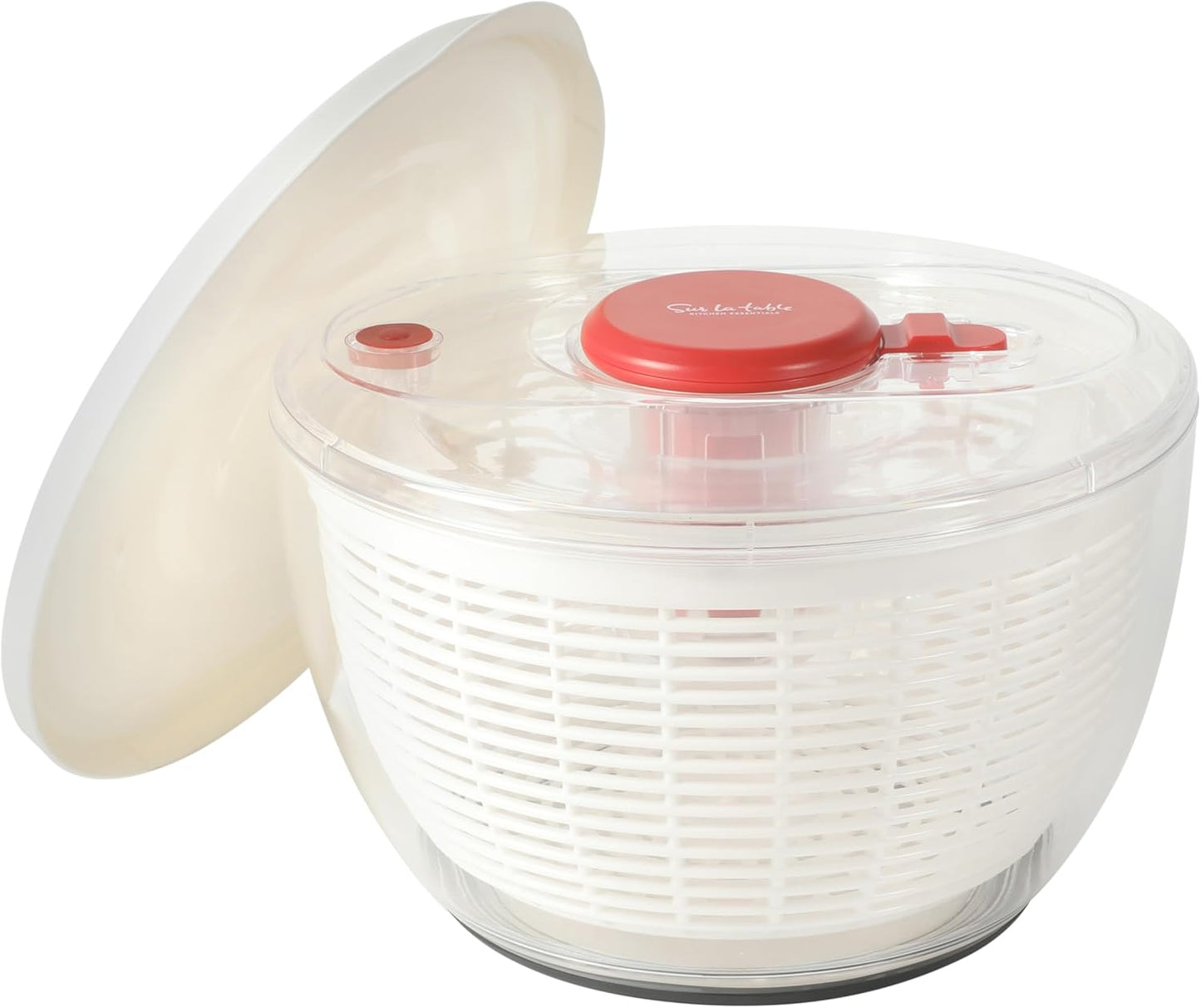 Sur La Table 6.3 Qt Salad Spinner - Versatile Fruit & Vegetable Washer with Strainer | Red
