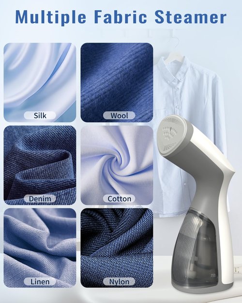 BEAUTURAL Steamer for Clothes, Portable and Handheld Garment Wrinkle Remover, Fast 25s Heat-up, 120V Only (Not for 220V Europe)