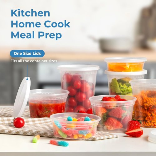 Fit Meal Prep 36-Pack Deli Containers - Leakproof Clear Plastic Food Storage | Microwave & Freezer Safe