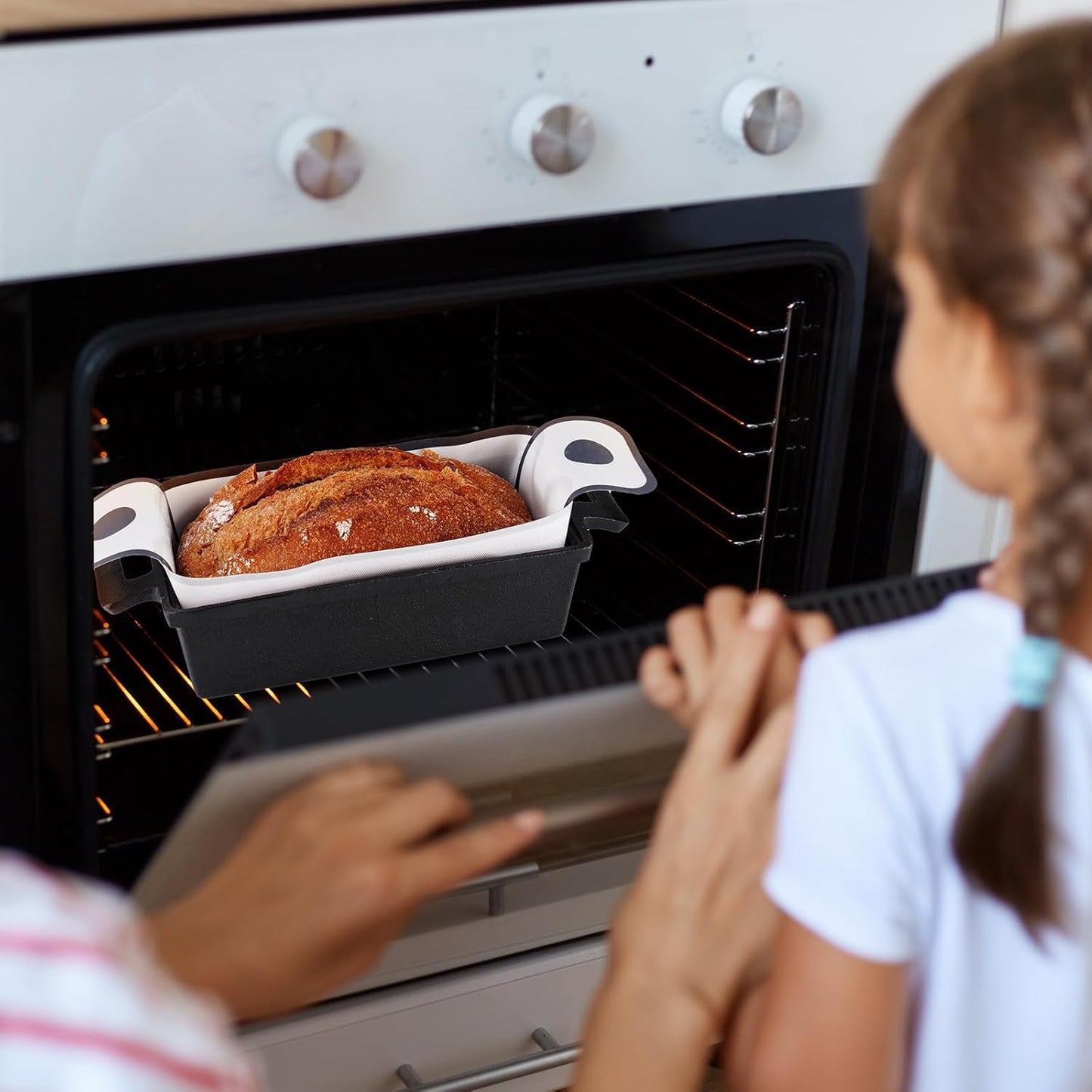 NiHome Silicone Bread Loaf Pan Liners - Reusable Nonstick Design for 9x5, 9.5x5, & 10x5 Inch Pans | Easy to Clean