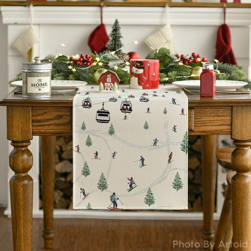 Beige 13" x 36" Table Runner - Artoid Mode Polyester