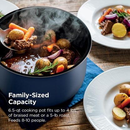 Ninja HyperHeat 9-in-1 Pressure Cooker - 6.5-Qt Multi-Function with SimpliServe Pot | 1200-Watt Power | Blue Macaron