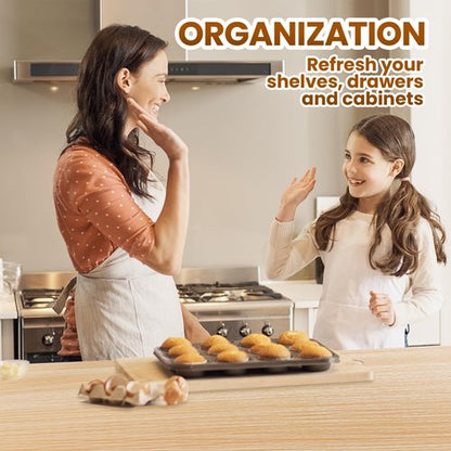 Drawer Shelf Liner for Kitchen Cabinets Non-Adhesive, Non Slip Shelf Paper Waterproof Thickened Cabinet Liners for Shelves, Strong Grip Mats for Cupboard, Dresser, Pantry, Beige, 23.6 in x 20 FT