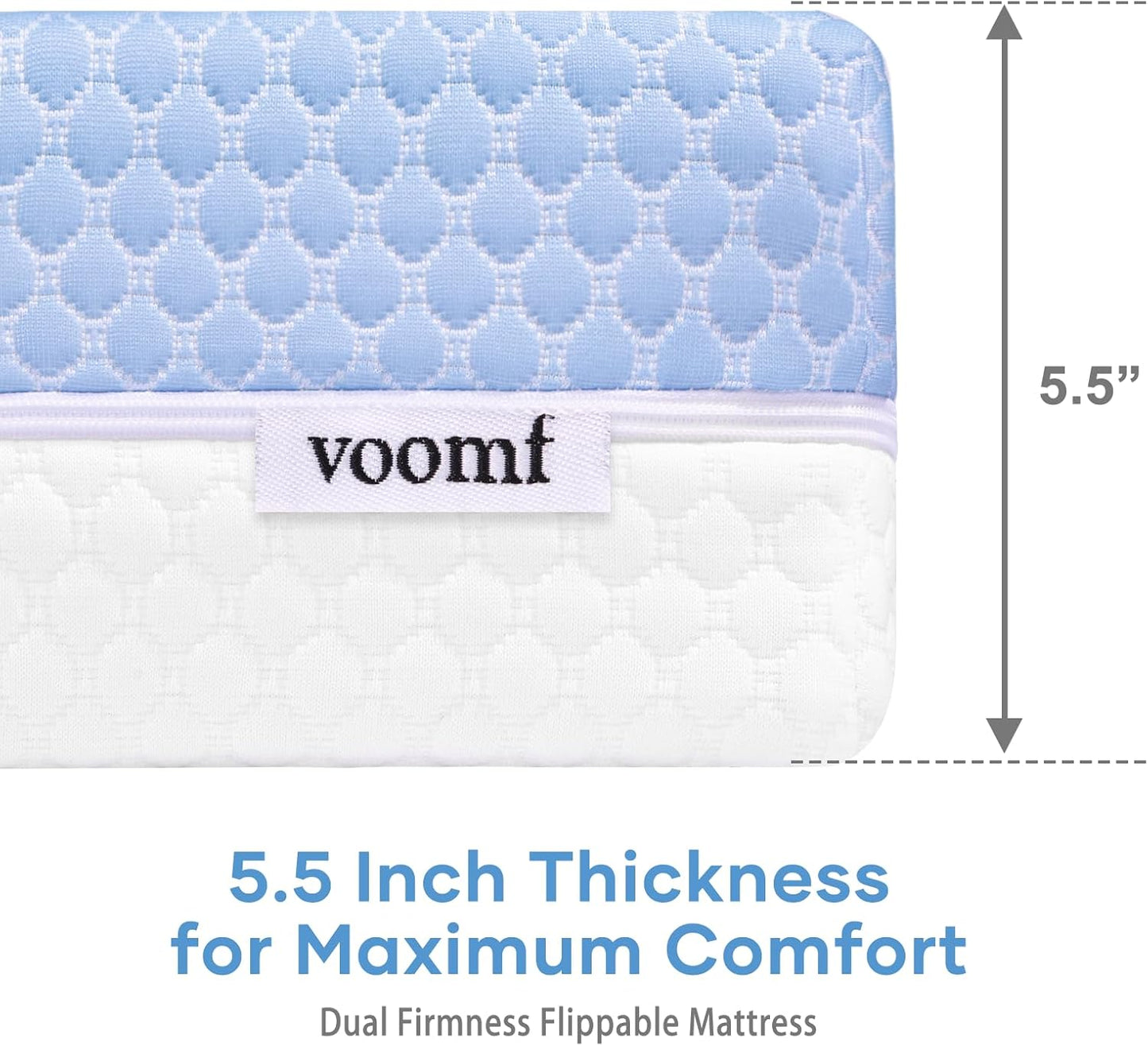 Skiennix Crib Mattress - Dual-Sided Memory Foam for Babies & Toddlers | Soft, Breathable, 52" x 27.6" x 5.5" with Washable Cover