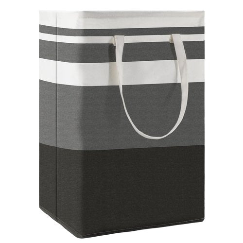 Maxsilan 80L Freestanding Laundry Basket with Extended Handle, Collapsible Waterproof Large Cotton Clothes Hamper Storage Basket, Gradient Grey