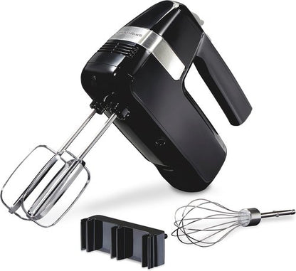 Hamilton Beach Electric Hand Mixer - 6 Speeds with Stir Button | 300W Power, Whisk & Storage Clip, Black