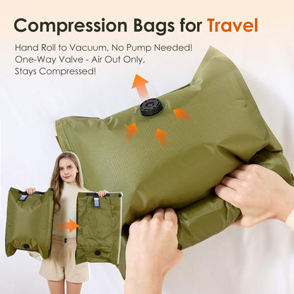 Skiennix Vacuum Storage Bags - Heavy Duty 4 Pack with Electric Pump & Hand Compression | Space Saver for Clothing & Bedding