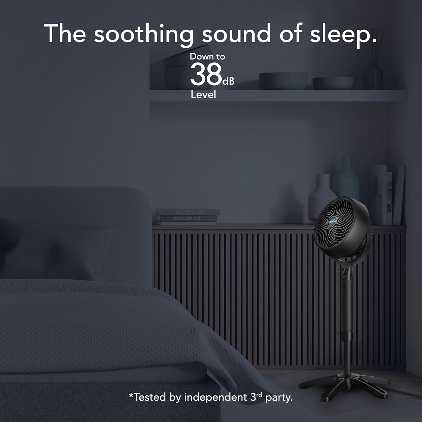 Vornado 683 Pedestal Fan - 3-Speed Adjustable Height (32-38 in) for Powerful Whole Room Circulation - Black