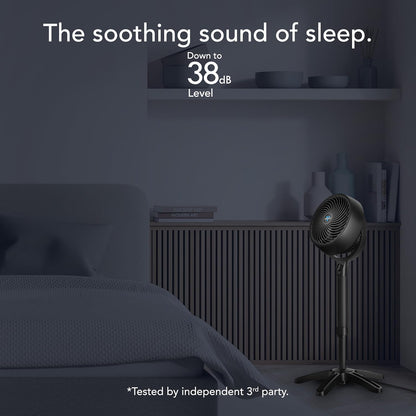Vornado 683 Pedestal Fan - 3-Speed Adjustable Height (32-38 in) for Powerful Whole Room Circulation - Black