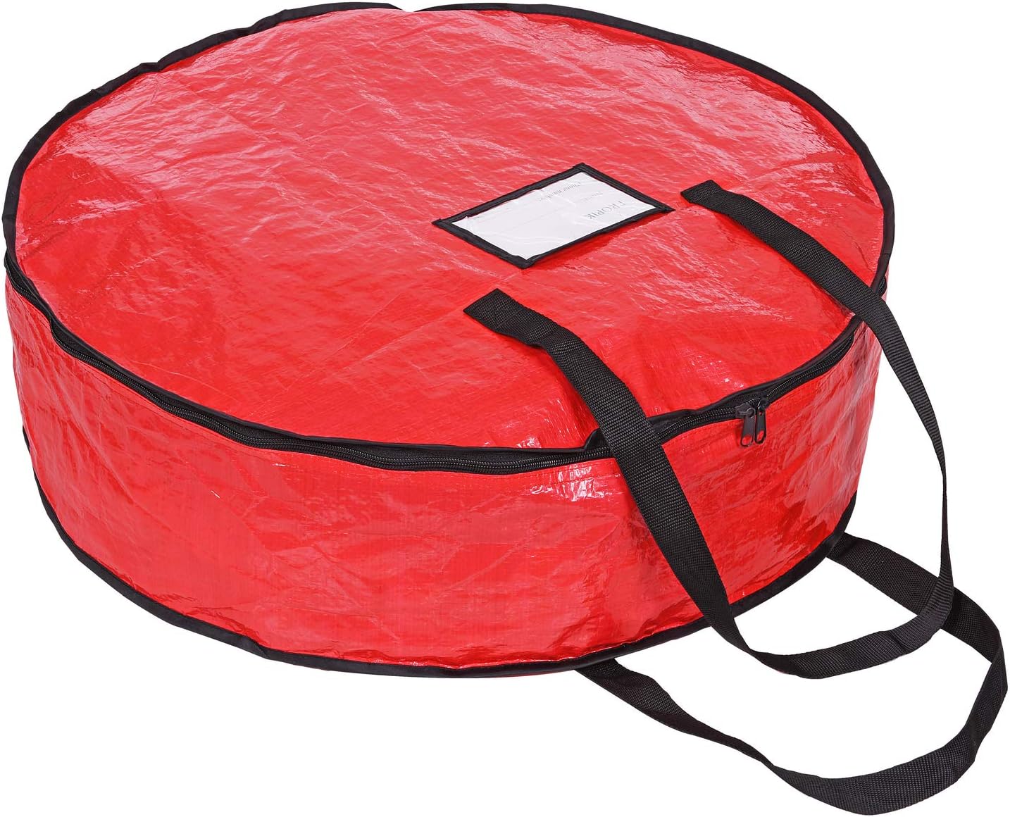ProPik Christmas Wreath Storage Bag - Heavy-Duty Tear Resistant Holiday Container - 36” X 8” (Red)