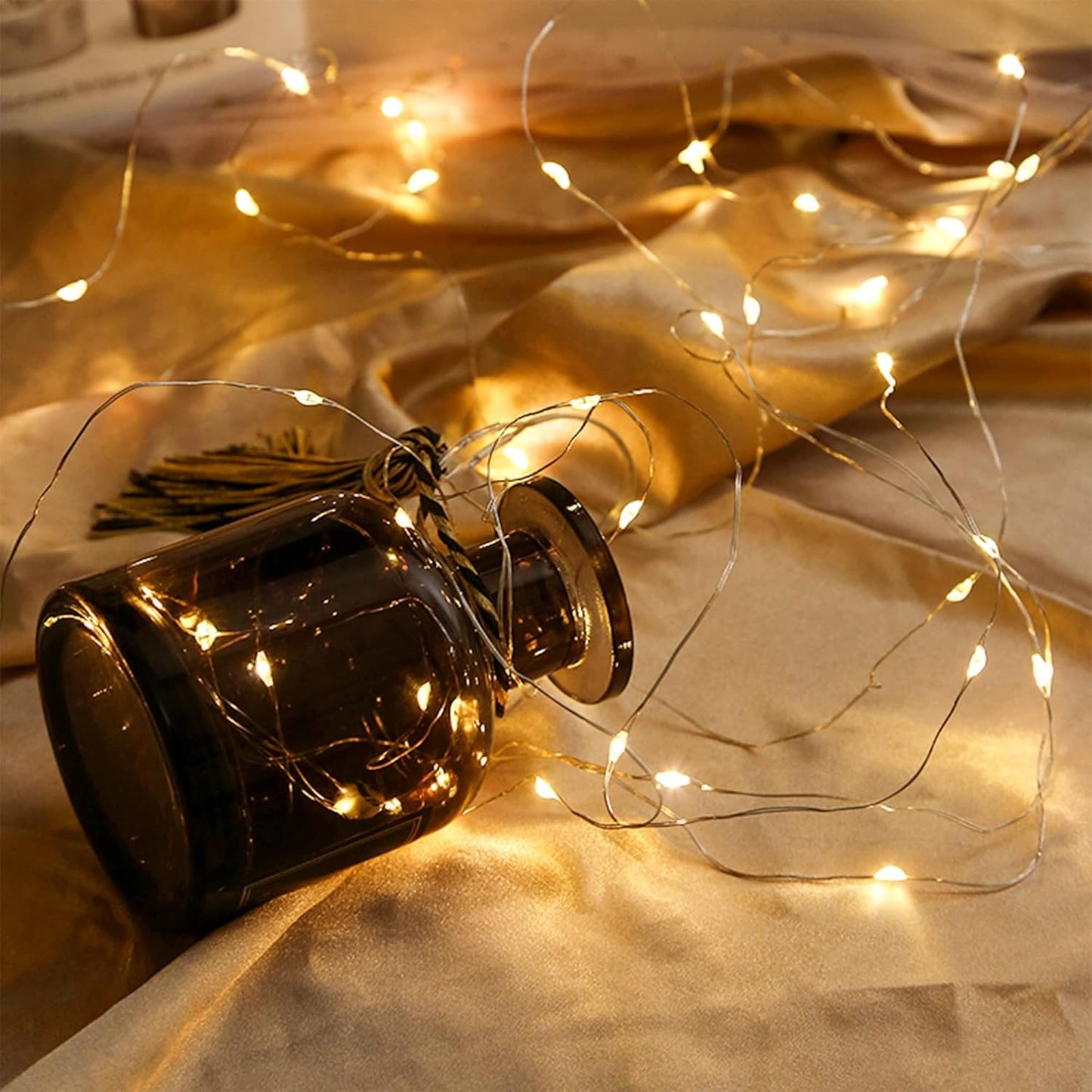 Waterglide 24 Pack Fairy Lights - 7 Ft Battery Operated LED Mini String Lights | Waterproof Silver Wire for Wedding & Party Decor, Warm White