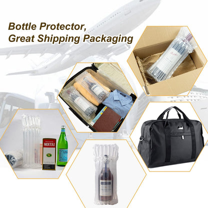 Wine Bottle Protector Bags Luggage for Airplane Travel 18 Pack Inflatable Liquor Bottle Shipper Wine Shipping Packaging Sleeve Bubble Cushion Wrap for Packing Alcohol Whiskey Beer Glass, 70μm