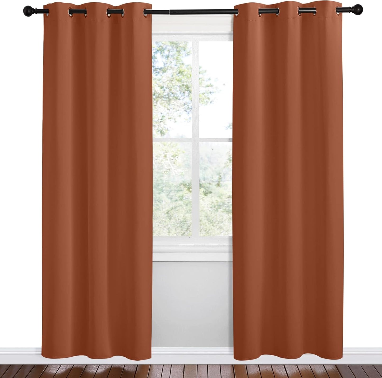 NICETOWN Blackout Curtains - Thermal Insulated Privacy Drapes | Burnt Orange, 42 x 78 Inches, 1 Pair
