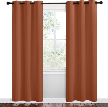 NICETOWN Blackout Curtains - Thermal Insulated Privacy Drapes | Burnt Orange, 42 x 78 Inches, 1 Pair