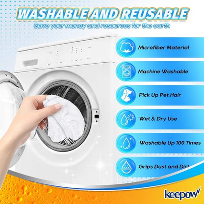 KEEPOW Universal Microfiber Cloths for Handheld Steam Cleaner Attachments Compatible with Bissell Steam Shot, Wagner spraytech, McCulloch, Comforday, PurSteam Steamer Cloth Accessories Pads, 8 Pack