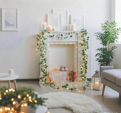 Eucalyptus Leaves String Lights by [Brand Name] - 20 LED Warm White Fairy Lights | 6.6Ft Battery Operated Garland Decor