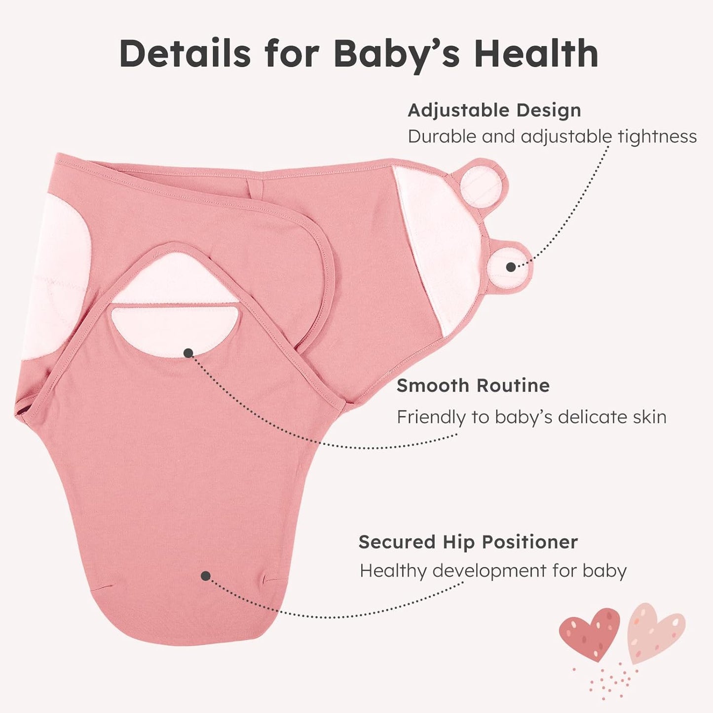 Yoofoss Baby Swaddles - 100% Cotton Adjustable Swaddle Sack | Soft & Breathable for Newborns (0-3 Months, 3 Pack)