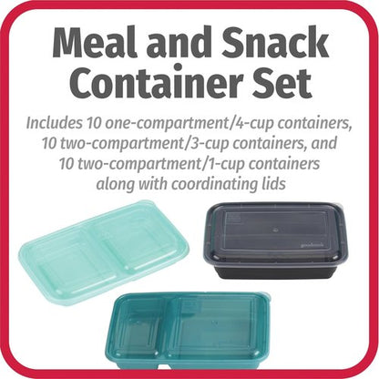 GoodCook Meal Prep Containers - 60-Piece Set, BPA-Free for Safe Food Storage