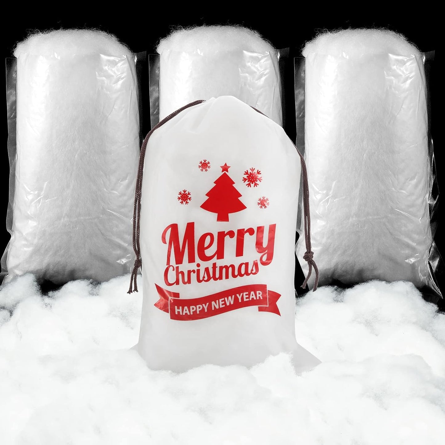 Shappy Christmas Fake Snow Decor - Fluffy Artificial Snow Blanket for Indoor Holiday Decoration | White Bag