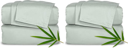 Pure Bamboo King Sheets - Luxuriously Soft & Cooling 100% Organic Viscose Bed Set | Sea Glass Color (Pack of 2)