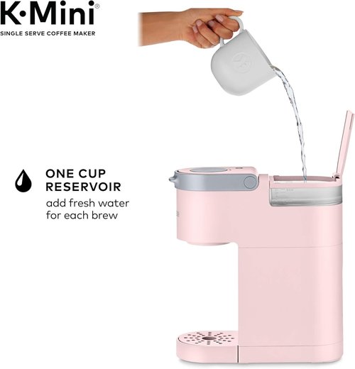 Keurig K-Mini Coffee Maker - Compact Single Serve K-Cup Pod Brewer | 6 to 12oz, Dusty Rose Finish