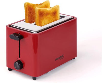 Courant 2-Slice Toaster - Cool Touch Design with Extra Wide Slots & 6 Shade Settings | Red