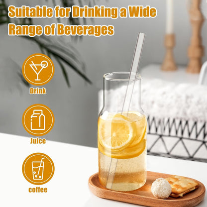 Simple Modern Reusable Straws - Clear Plastic Replacement Straws for 40 oz Tumblers | 4 Pack with Cleaner Brush