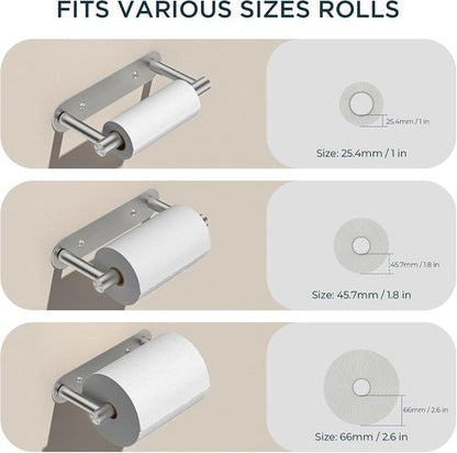 FORIOUS Toilet Paper Holder - Rustproof Stainless Steel Wall Mount | Pivoting Design, 2 Pack Brushed Nickel
