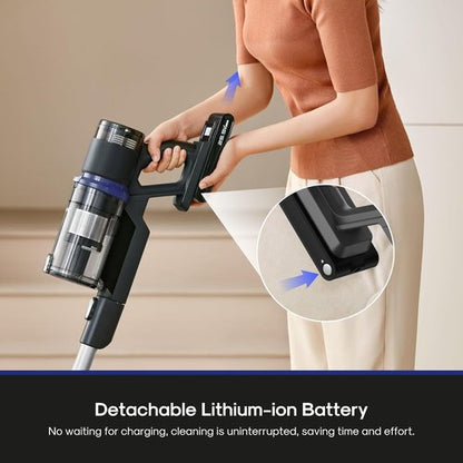 Eureka Cordless Vacuum Cleaner - Lightweight Rechargeable Stick for Carpet & Pet Hair - Black NEC451BL