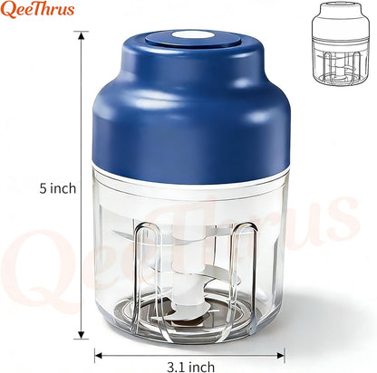 Skiennix Mini Electric Food Chopper - Versatile Vegetable, Onion & Garlic Processor with Container