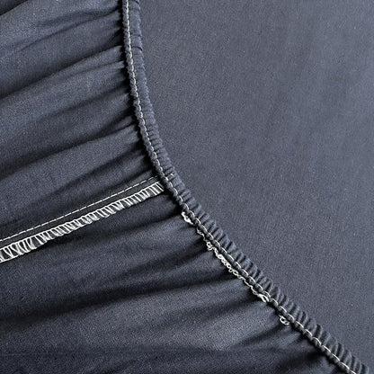 Queen Fitted Sheet with Elasticated Edges Microfiber Shrink-Resistant BYHIP A03
