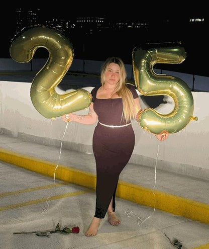 Light Gold Number 2 Balloon - 40 Inch 2nd Birthday Decoration for Toddlers | Sparkling Party Decor
