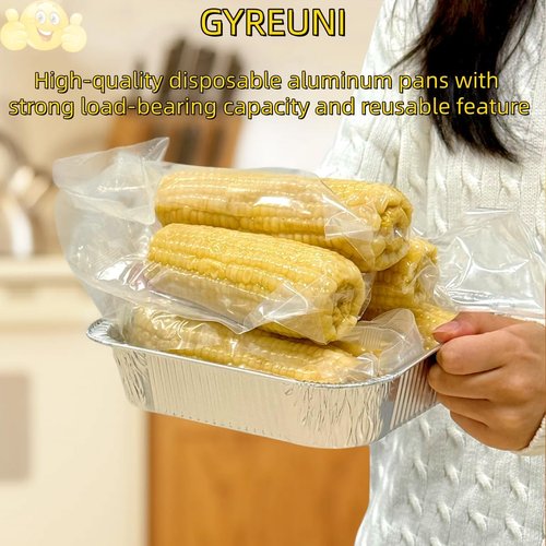 Gyreuni 30 Pack Disposable Aluminum Foil Loaf Pans with Lids & Parchment Paper | 8" x 8" Square Baking Tins