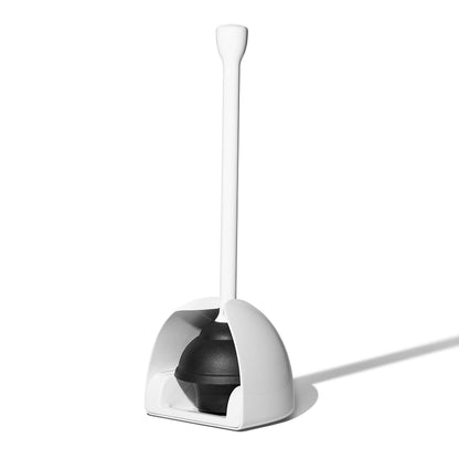 OXO Good Grips Toilet Plunger with Cover, White