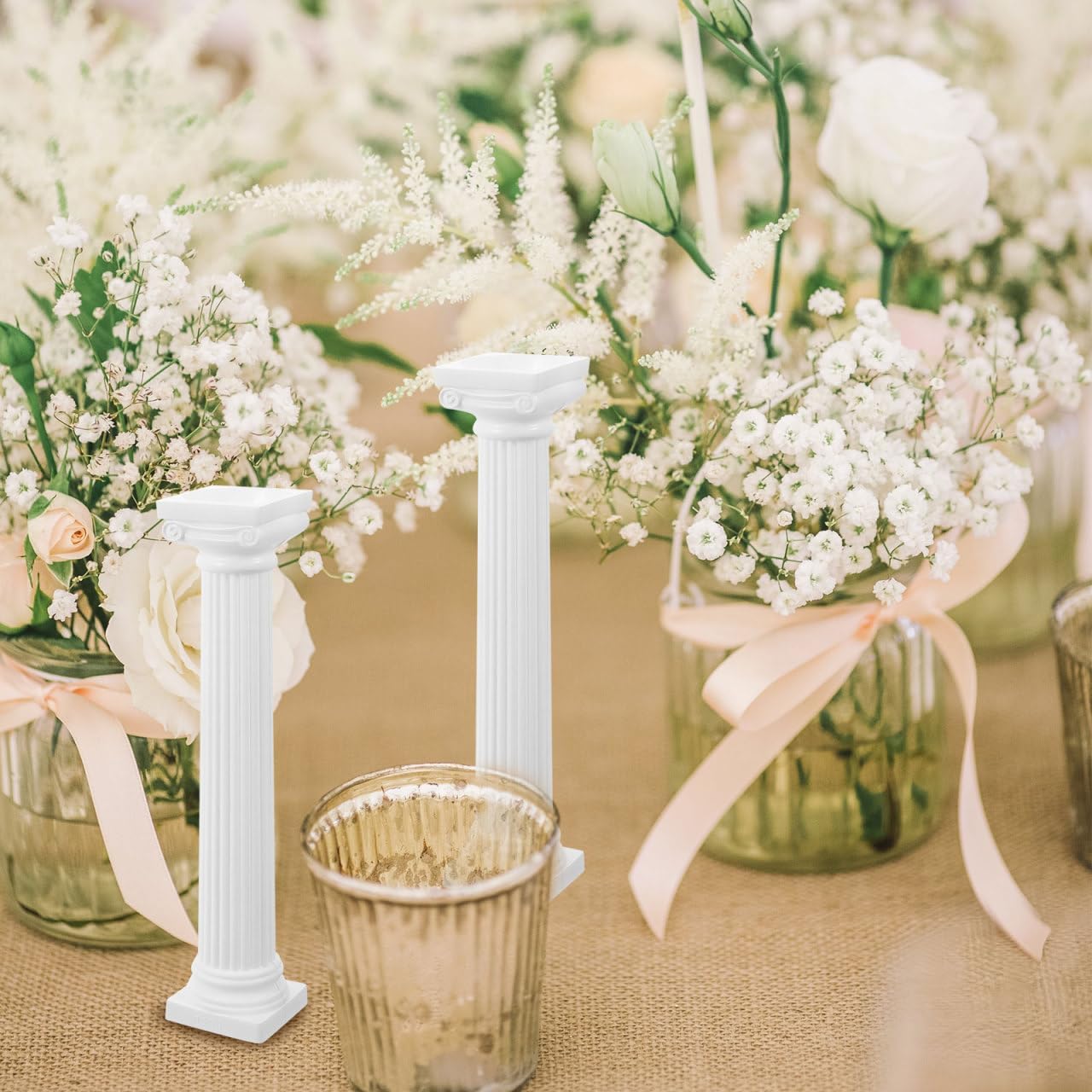 Roman Column Decorating Set - White Mini Columns for Home Décor & Photography Props | Nordic Classic Design