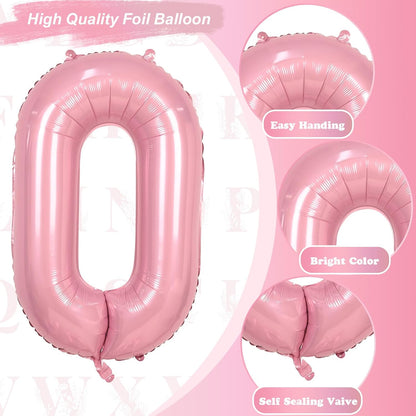 Regine Switzerland 40-Inch Pearl Pink Large Letter Balloons - Self-Inflating Mylar Alphabet for Girls' Birthday & Anniversary Decor