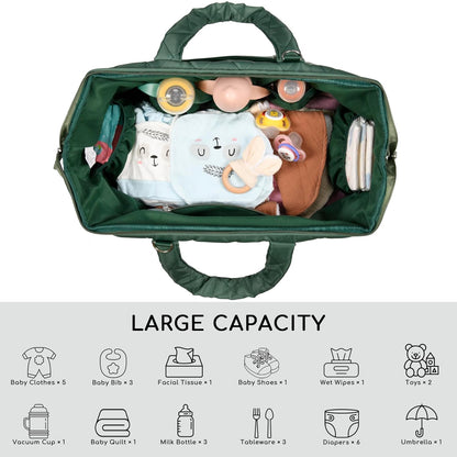 PeraBella Mommy Hospital Bag - Stylish Maternity Diaper Bag for Labor & Delivery | Green