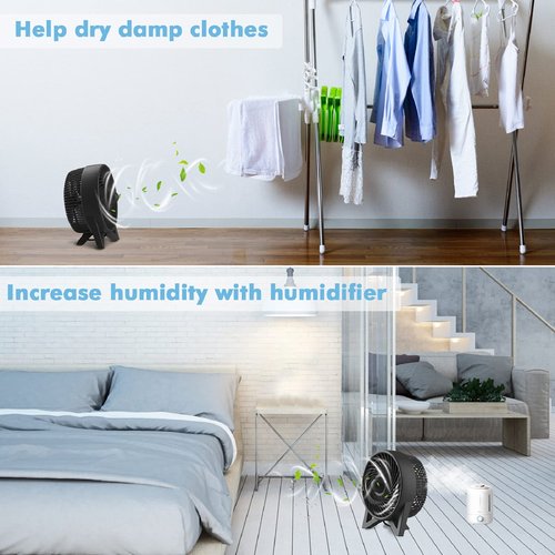 DR.PREPARE Desk Fan, 8 Inch Powerful Table Fan, Small Quiet Bedside Fan with 2 Speeds, Portable Personal Cooling Fan for Bedroom Sleeping Tabletop Office Home Kitchen Camping, Black