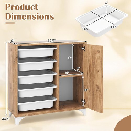 Giantex Buffet Cabinet - Stylish Sideboard with 5 Removable Drawers & Door | Wooden Coffee Bar Organizer