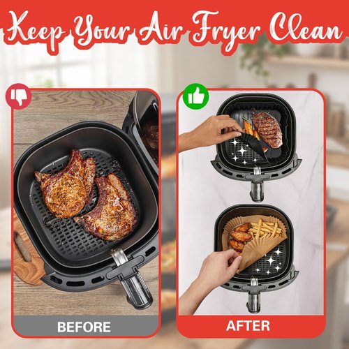 Chefman Air Fryer Accessories Set - 2-In-1 Silicone Liners & Paper Liners for 8Qt & 9Qt Models