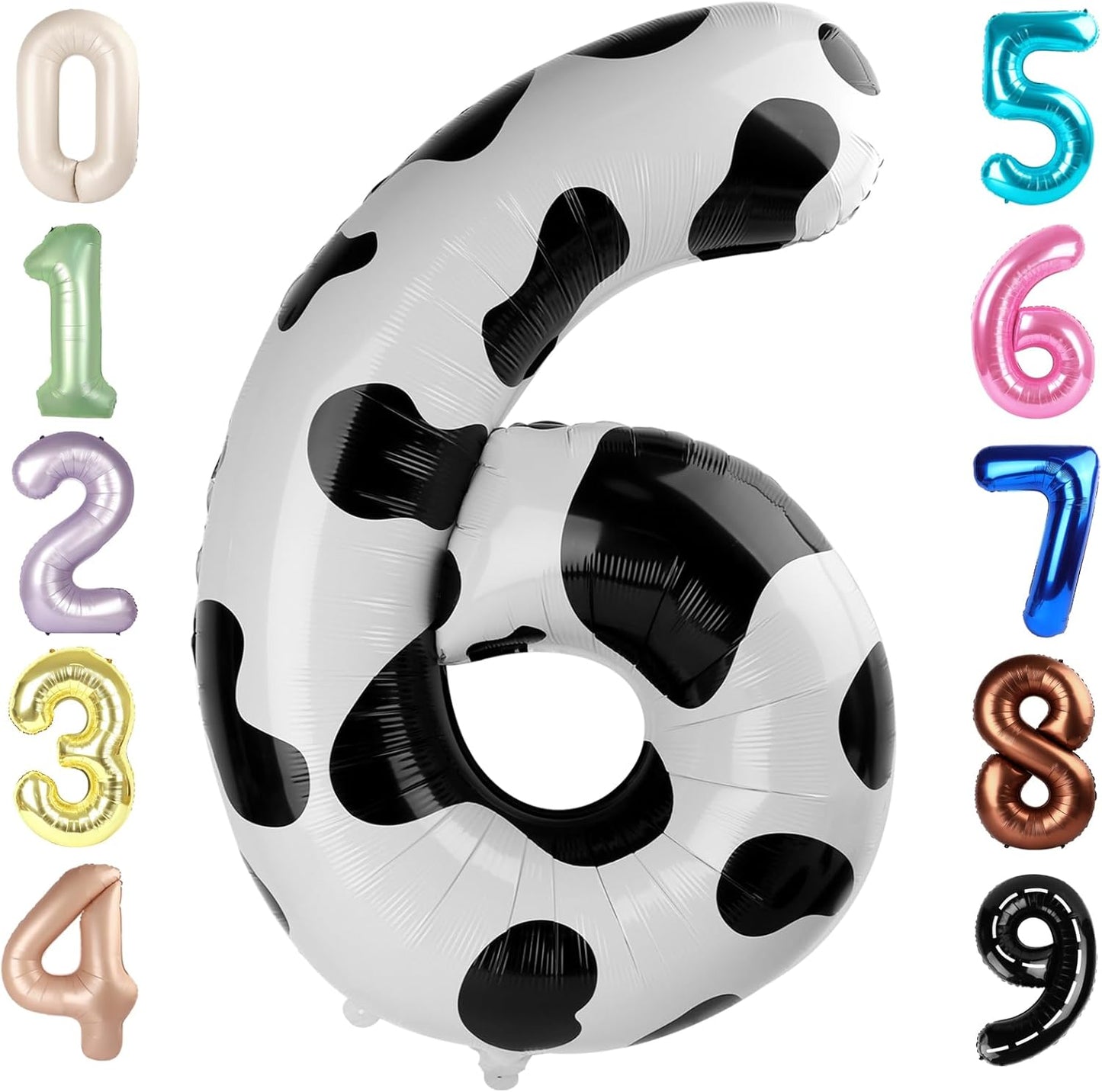 Number 6 Balloon - 40 Inch White & Black Birthday Decoration for Boys & Girls | Perfect for 6th Birthday Celebrations