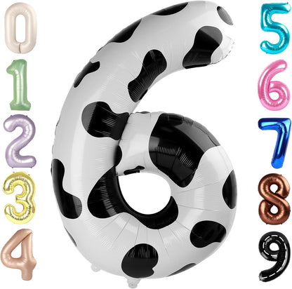 Number 6 Balloon - 40 Inch White & Black Birthday Decoration for Boys & Girls | Perfect for 6th Birthday Celebrations