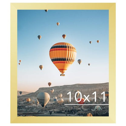JCJMY 10x11 Picture Frame Gold for Wall Hanging, Wall Mounting Horizontally or Vertically, 10 x 11 Wall Gallery Poster Photo Frame with Shatter Resistant Plexiglass, Gold