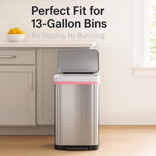 Heavy-Duty 13 Gallon Drawstring Trash Bags by [Brand Name] | Odor-Free, Leak-Proof, Easy Tear-Off – 120 Count