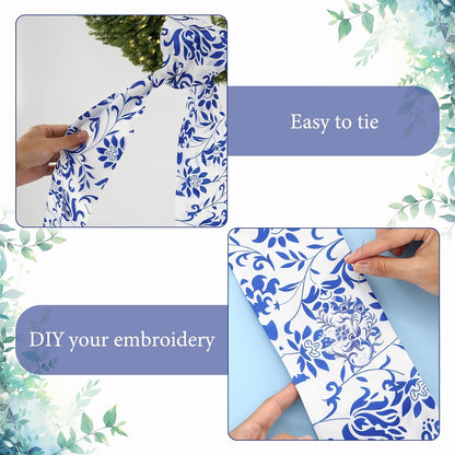 Skiennix Wreath Sash - Elegant Ribbon Decor for Front Door | 2-Piece Set for Weddings & Parties