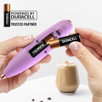 Zulay Kitchen Tornado Triple Whisk Milk Frother - Handheld Foam Maker for Coffee & Lattes - Rose Gold